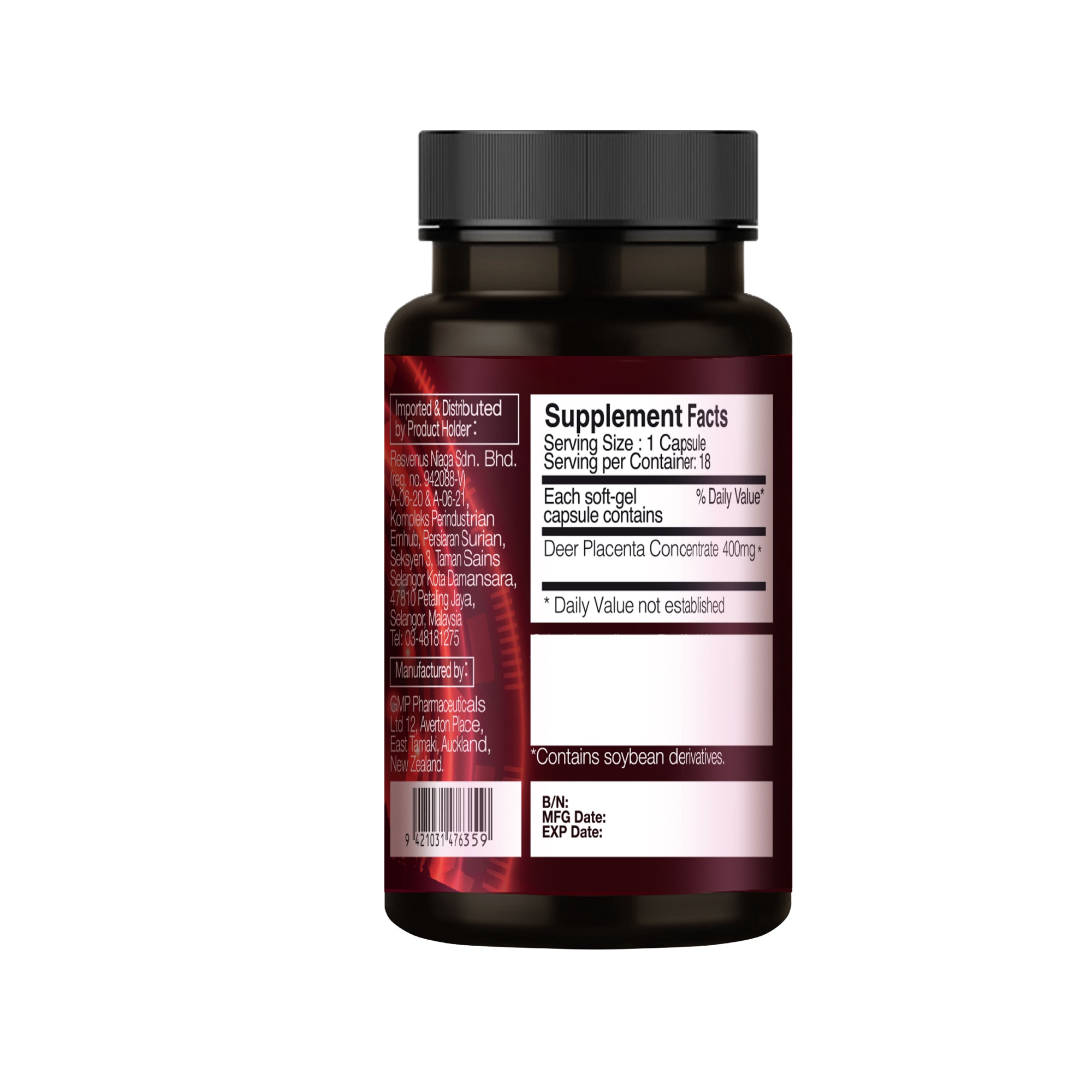 NANO DEER PLACENTA PREMIUM, 18caps