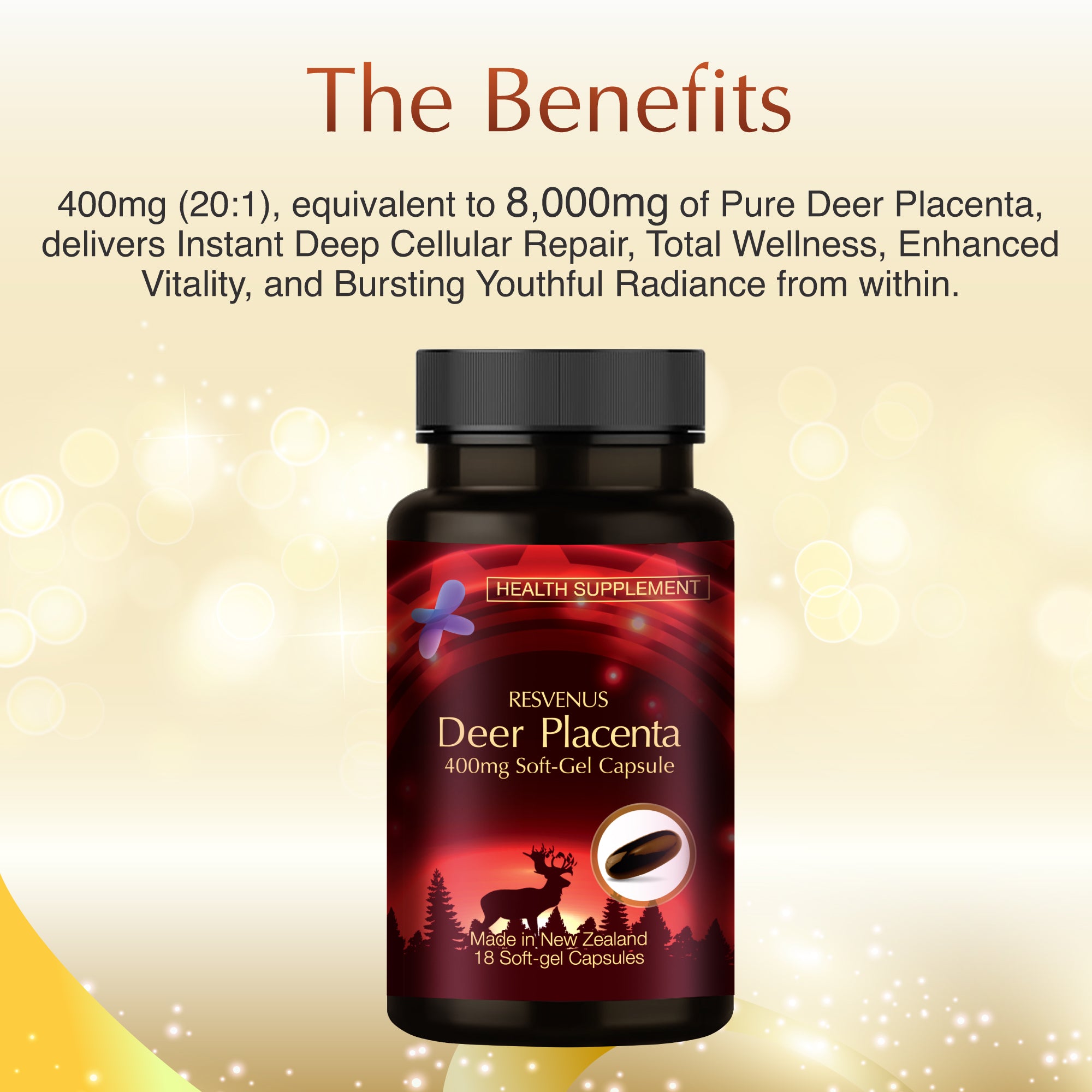NANO DEER PLACENTA PREMIUM, 18caps
