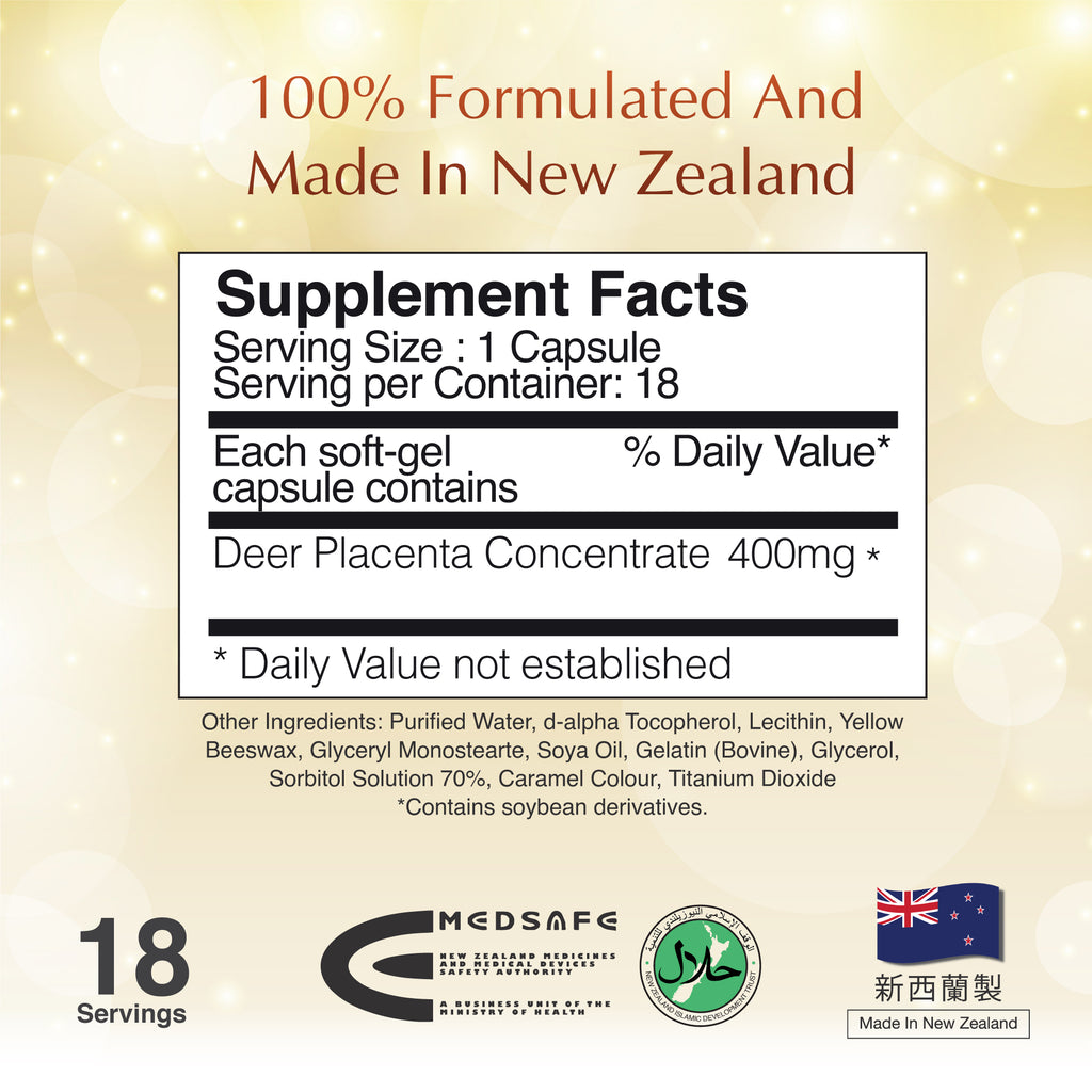 NANO DEER PLACENTA PREMIUM, 18caps