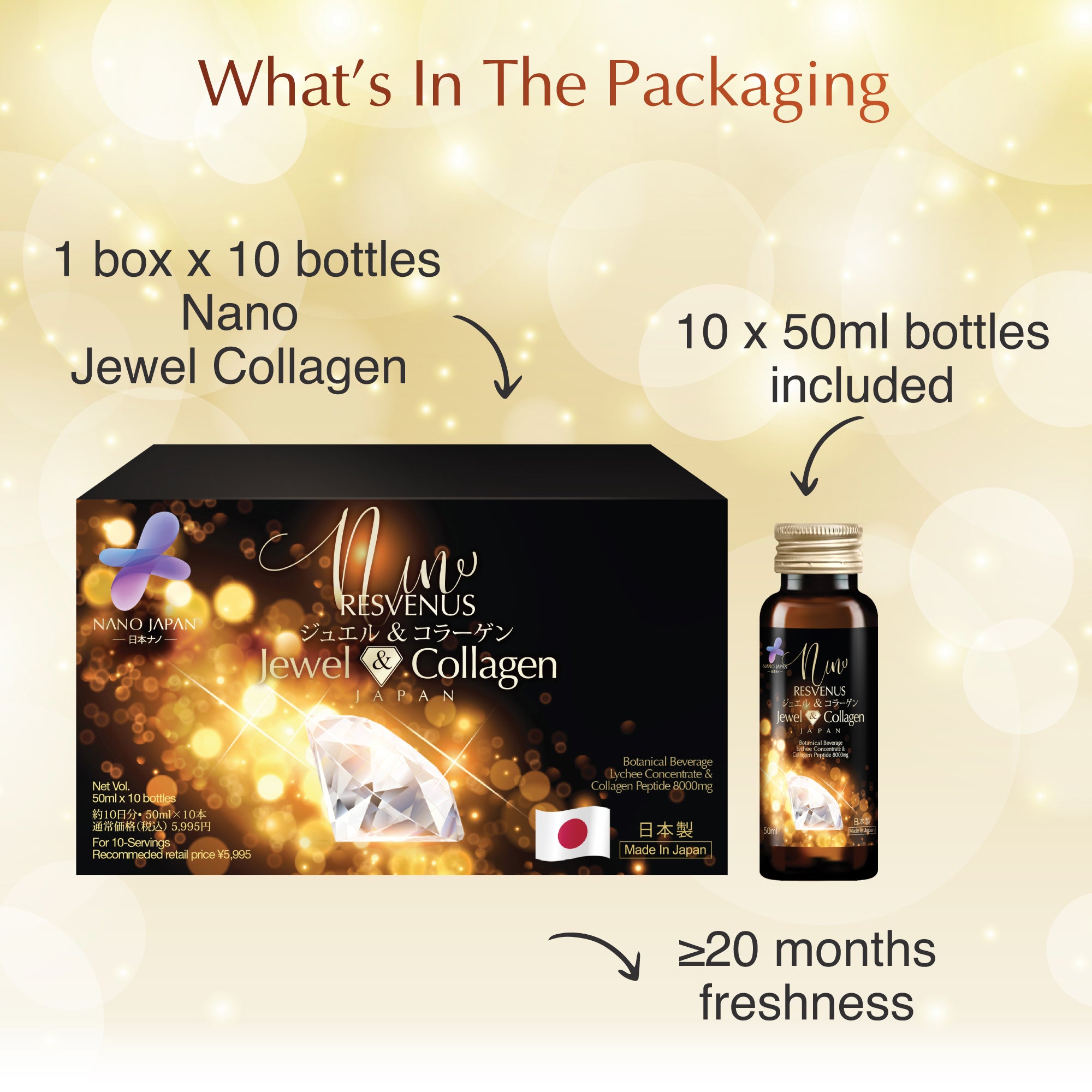 NANO JEWEL & COLLAGEN ESSENCE, 10s